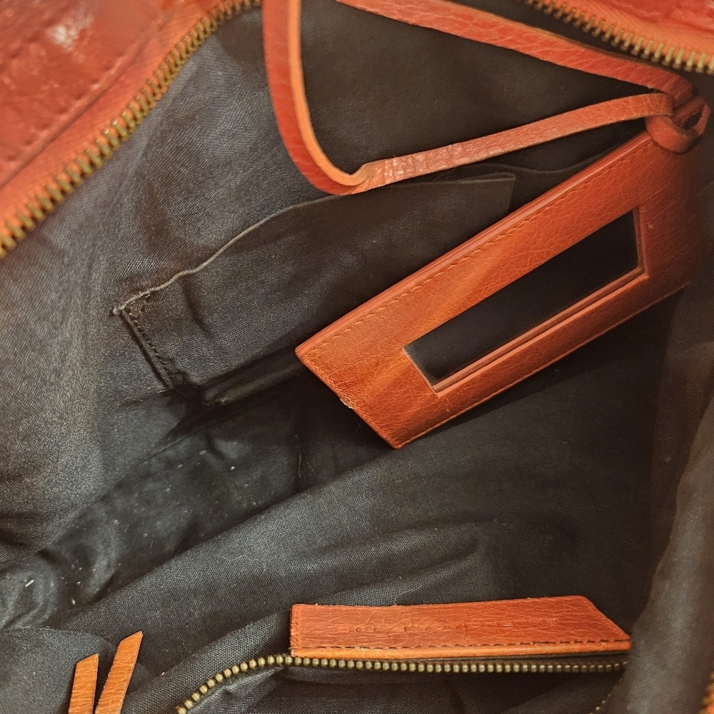 Balenciaga Small City Moto Crossbody Bag 🍊 Rare Orange Red - Picture 9 of 17